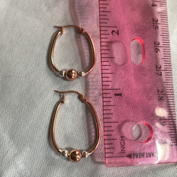 Rosegold Beaded Hoops - Picture 6 of 6